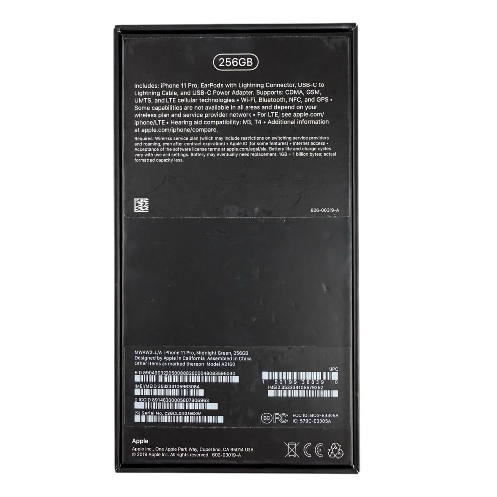 Apple iPhone 11 Pro EMPTY BOX W/Insert Midnight Green Replacement Packaging - Picture 3 of 4